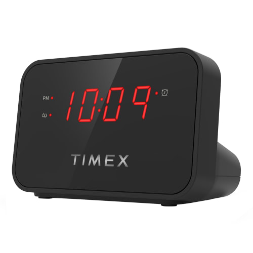 Timex Alarm Clock with USB Charging, Black